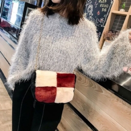 Color Block Saddle Crossbody Laukut