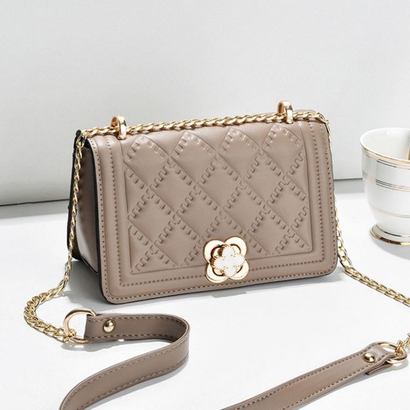 Ketju Suorakulmio Pu Crossbody Laukut