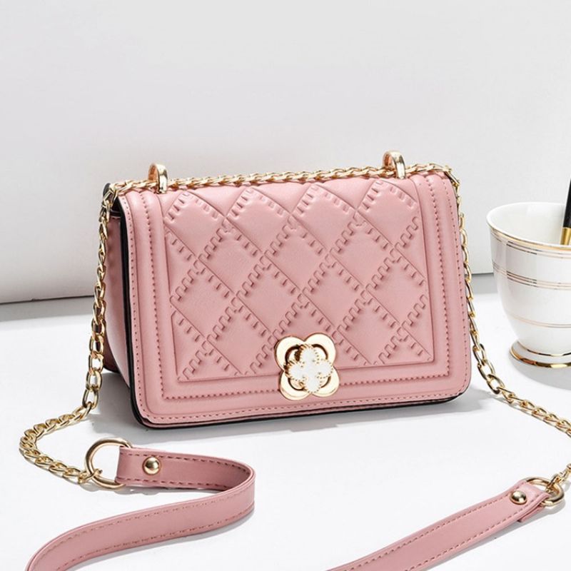 Ketju Suorakulmio Pu Crossbody Laukut