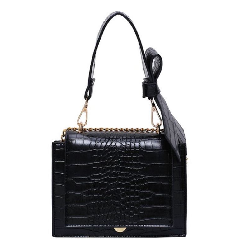 Kohokuviointi Alligator Pu Square Crossbody Laukut