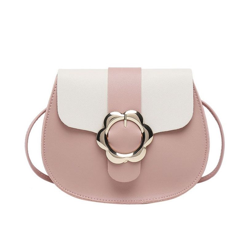 Korean Color Block Pu-Satula Crossbody Laukut