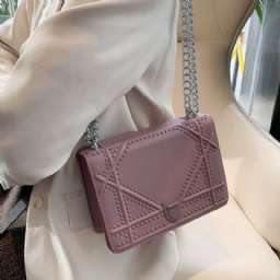 Lanka Pu Geometric Flap Crossbody Laukut