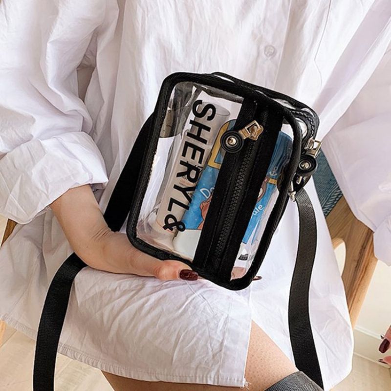 Letter Pvc Thread Flap Crossbody Laukut