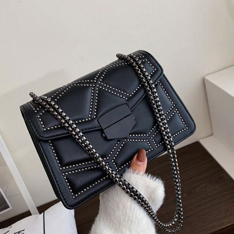 Niitit Pu Geometriset Suorakulmion Crossbody Laukut