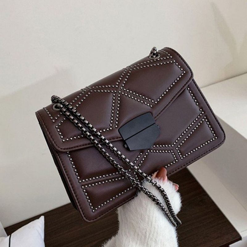 Niitit Pu Geometriset Suorakulmion Crossbody Laukut