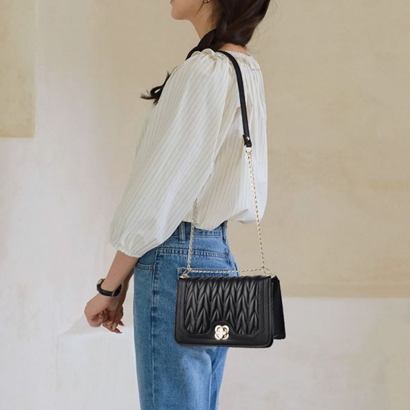 Plain Chain Suorakulmio Pu Crossbody Laukut