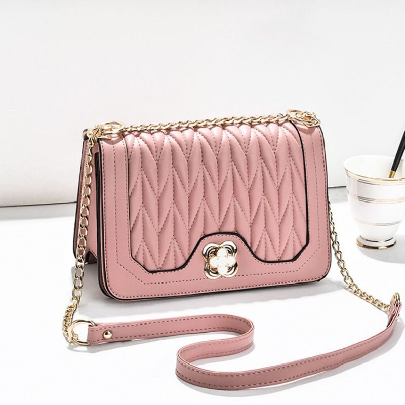 Plain Chain Suorakulmio Pu Crossbody Laukut