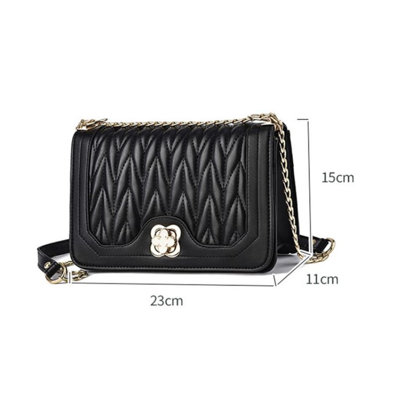 Plain Chain Suorakulmio Pu Crossbody Laukut