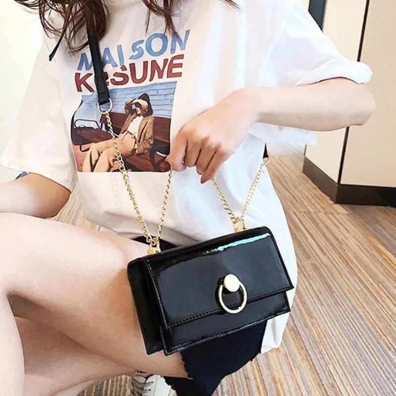 Plain Chain Suorakulmion Crossbody Laukut