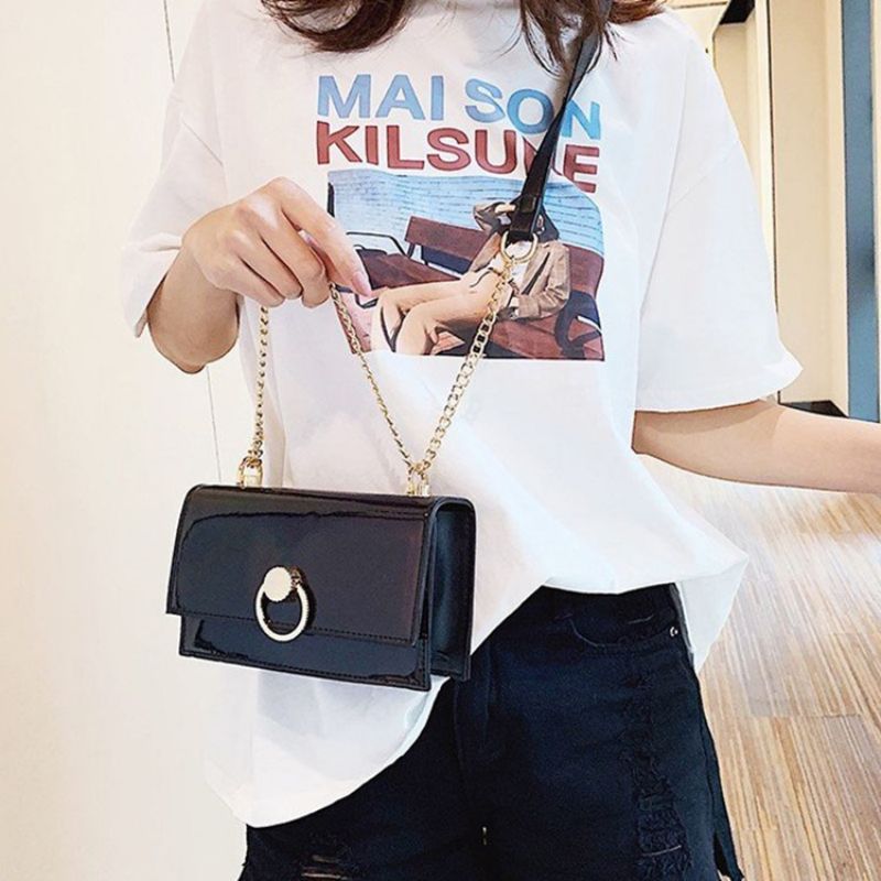 Plain Chain Suorakulmion Crossbody Laukut