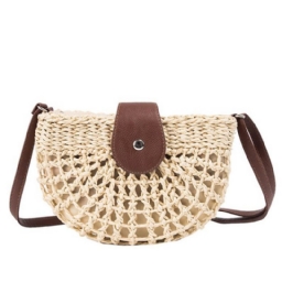 Plain Grass Neulottu Satula Crossbody Laukku