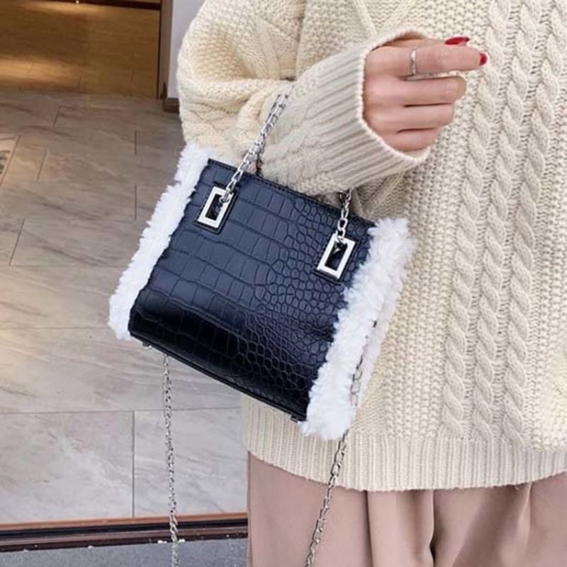 Pu Chain Alligator Rectangle Naisten Crossbody Laukut