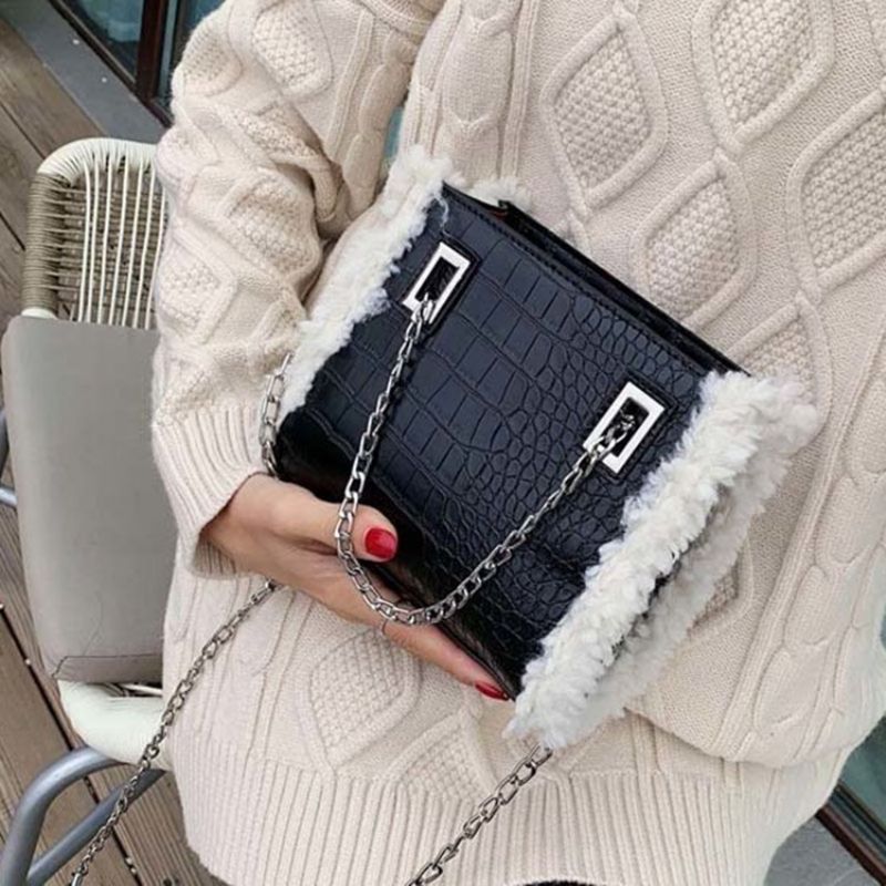 Pu Chain Alligator Rectangle Naisten Crossbody Laukut