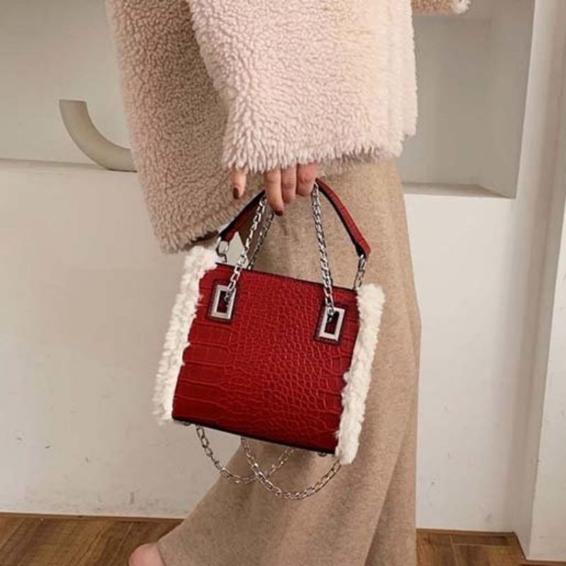 Pu Chain Alligator Rectangle Naisten Crossbody Laukut