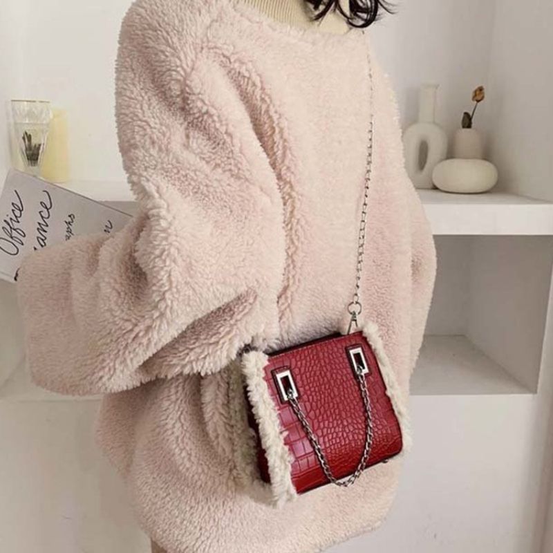 Pu Chain Alligator Rectangle Naisten Crossbody Laukut