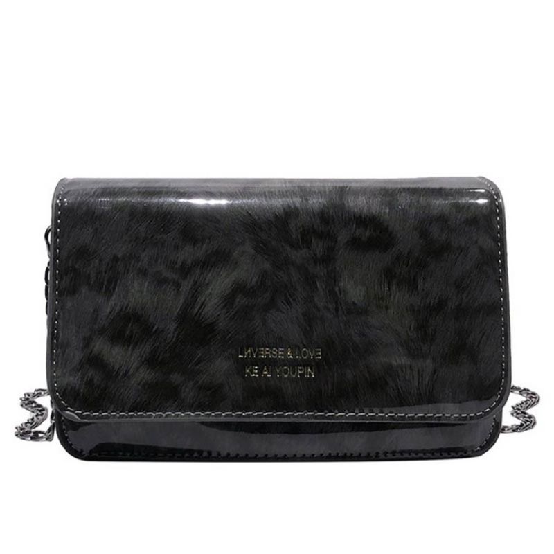 Pu-Ketju Leopard Print Crossbody Laukku