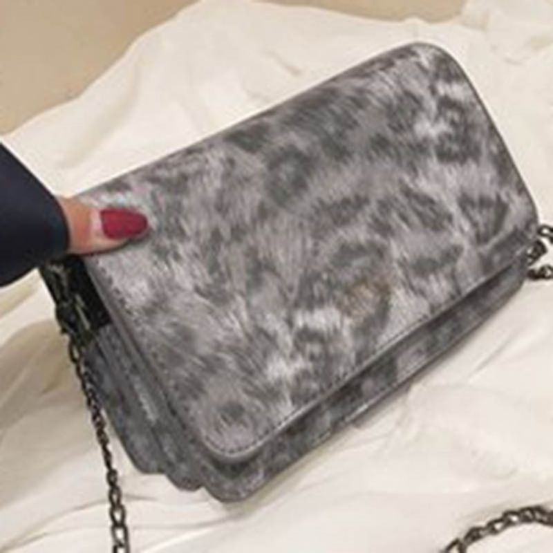 Pu-Ketju Leopard Print Crossbody Laukku