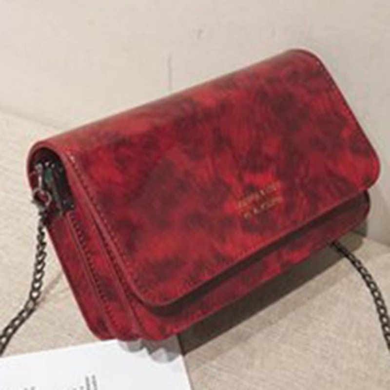 Pu-Ketju Leopard Print Crossbody Laukku