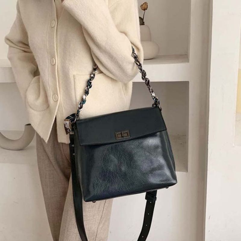 Pu-Kierre Tavalliset Suorakaiteen Muotoiset Crossbody-Laukut