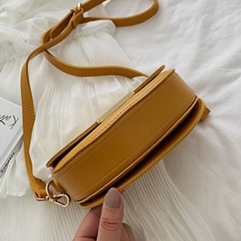 Pu Plain Lock Satula Crossbody Ba