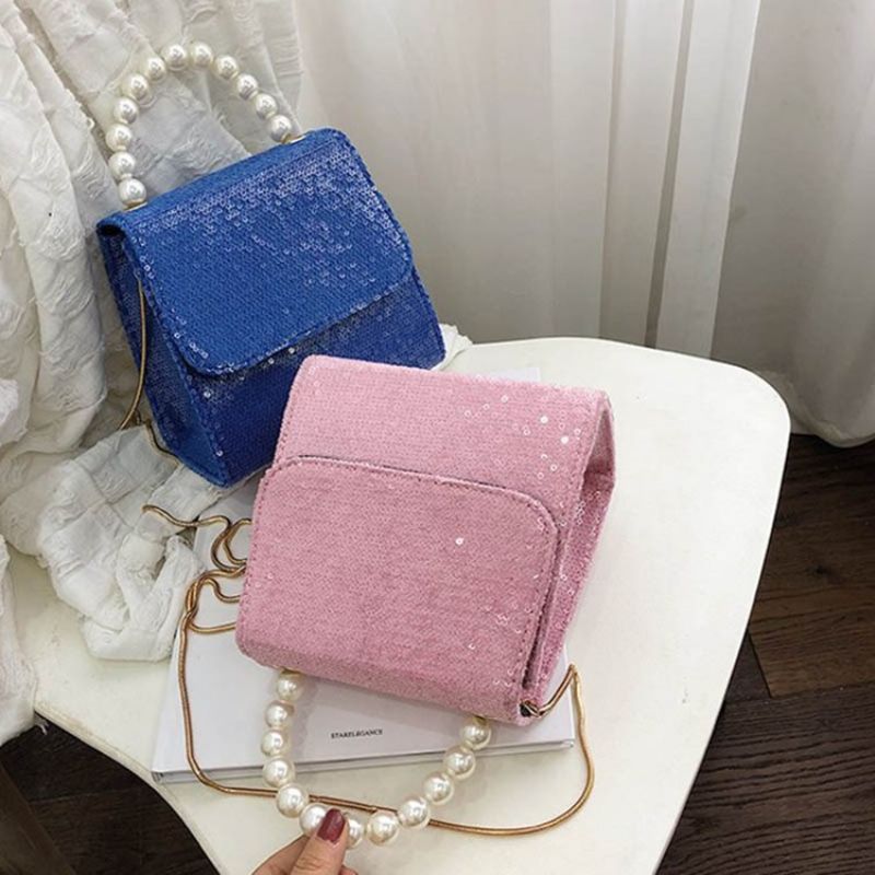 Pu Sequins Plain Paillette Crossbody Laukku