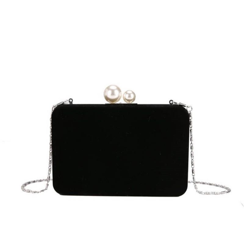 Tavallinen Velour Chain Flap Crossbody Laukku