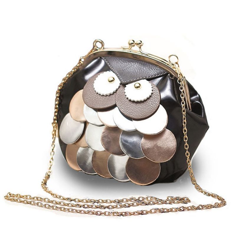 Uutuus Owl Design Chain Crossbody Bag