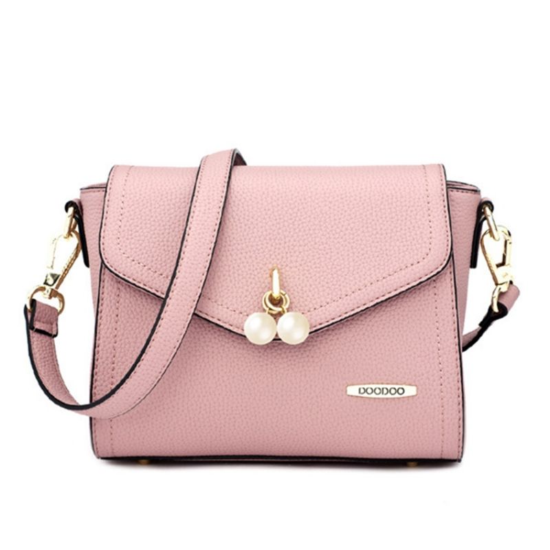 Yksivärinen Pearl Decoration Crossbody Laukku