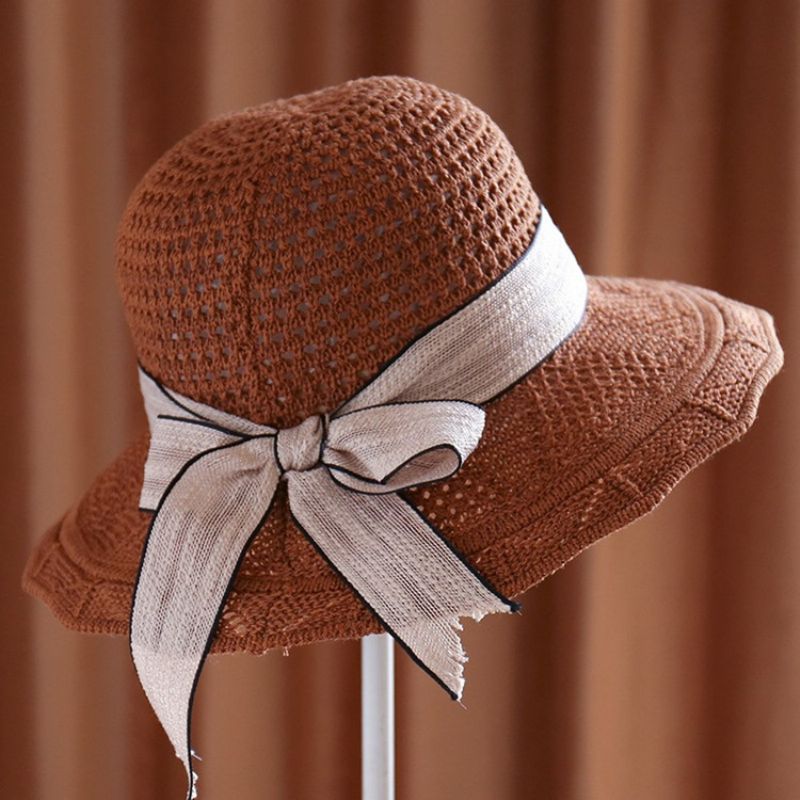 Bucket Lace Cotton Plain Fall Hat