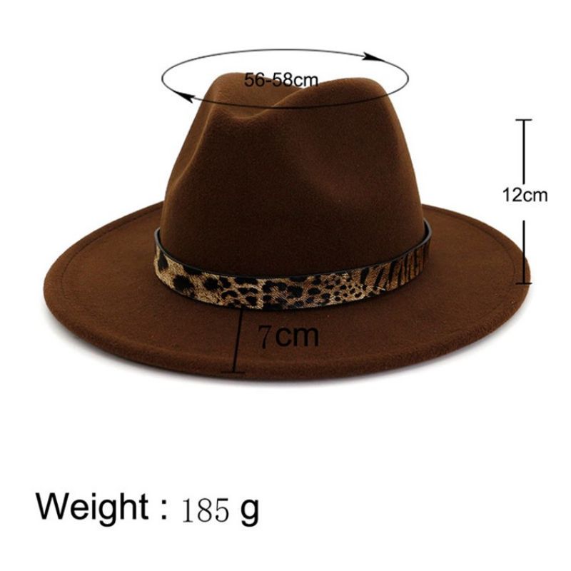 Fedora Hat Print Leopard Talvihatut