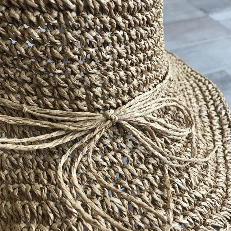 Olki Palmikoitu Artikkeli Pearl Summer Plain Hat