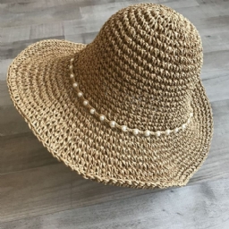 Olki Palmikoitu Artikkeli Pearl Summer Plain Hat