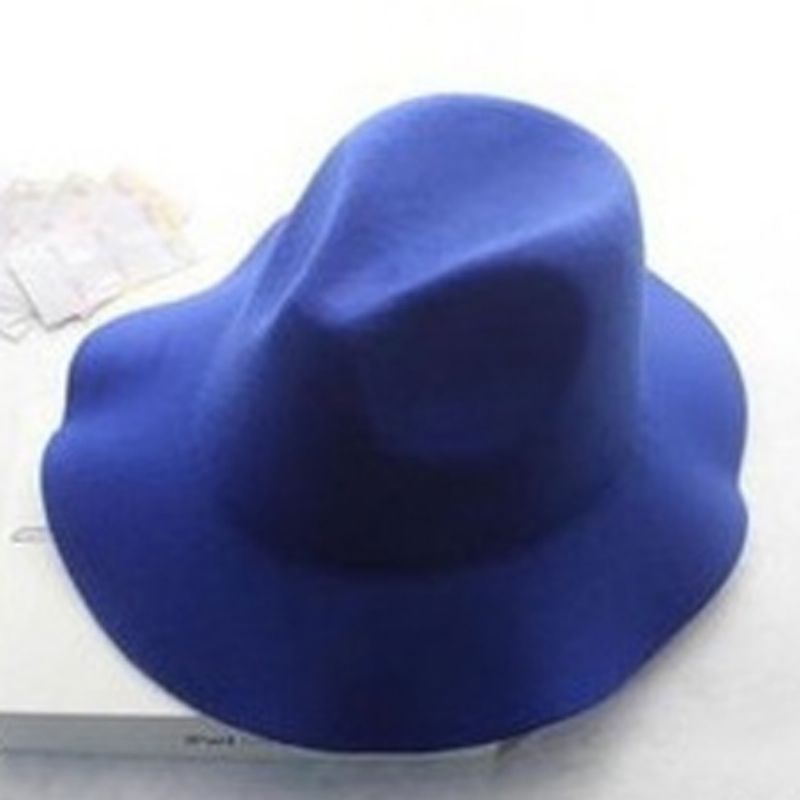 Villasekoitetta Fedora Hat Fall Plain hattuja