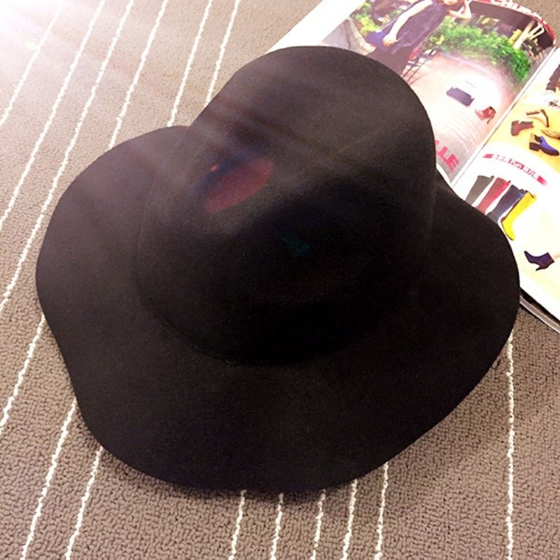 Villasekoitetta Fedora Hat Fall Plain hattuja