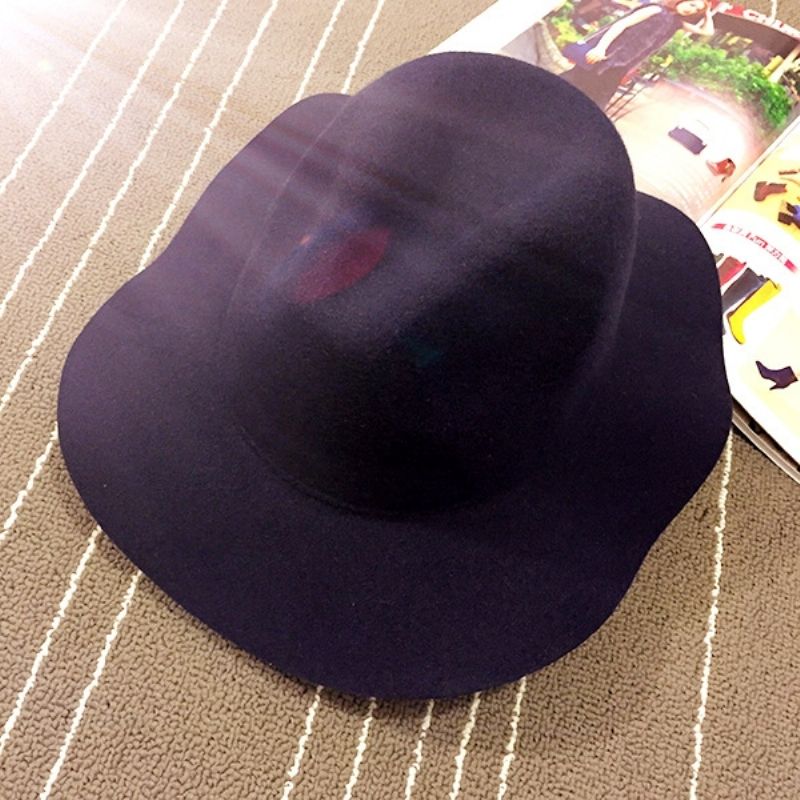 Villasekoitetta Fedora Hat Fall Plain hattuja