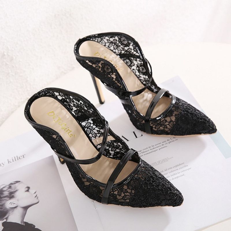 Stiletto Heel Lace Slip-On Jousitossut