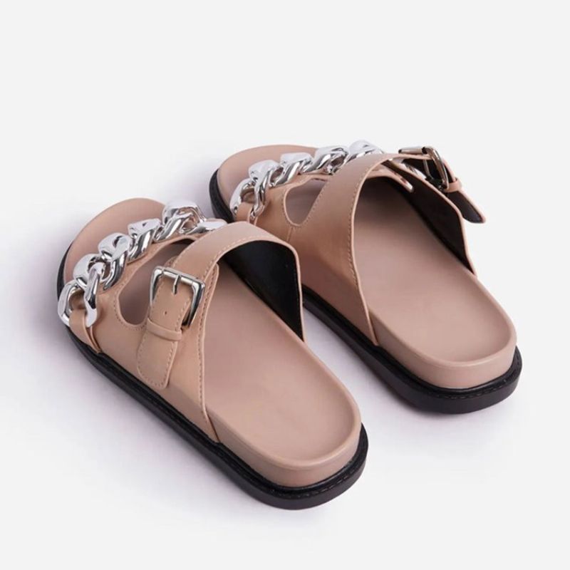 Slip-On Flip Flop Tasainen Pvc-Tossuilla