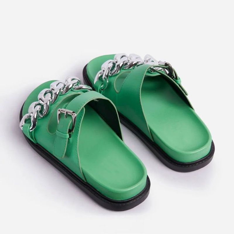 Slip-On Flip Flop Tasainen Pvc-Tossuilla