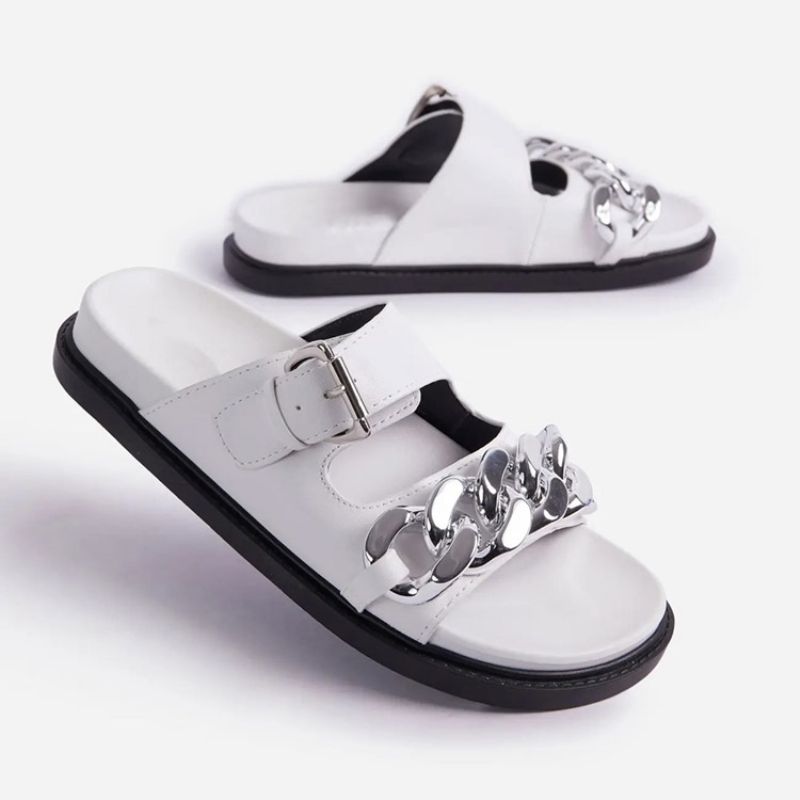 Slip-On Flip Flop Tasainen Pvc-Tossuilla