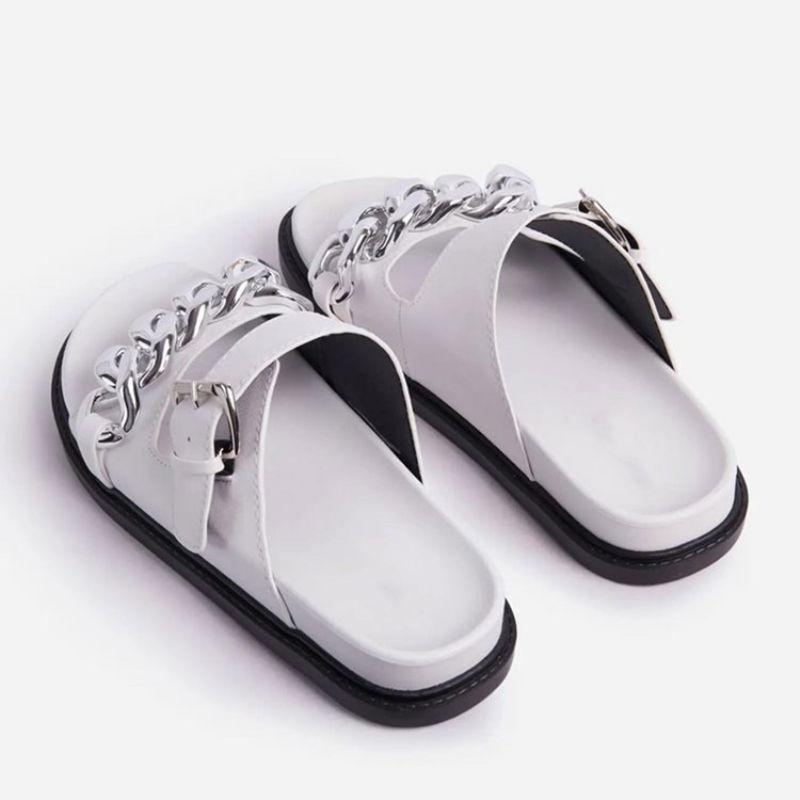 Slip-On Flip Flop Tasainen Pvc-Tossuilla