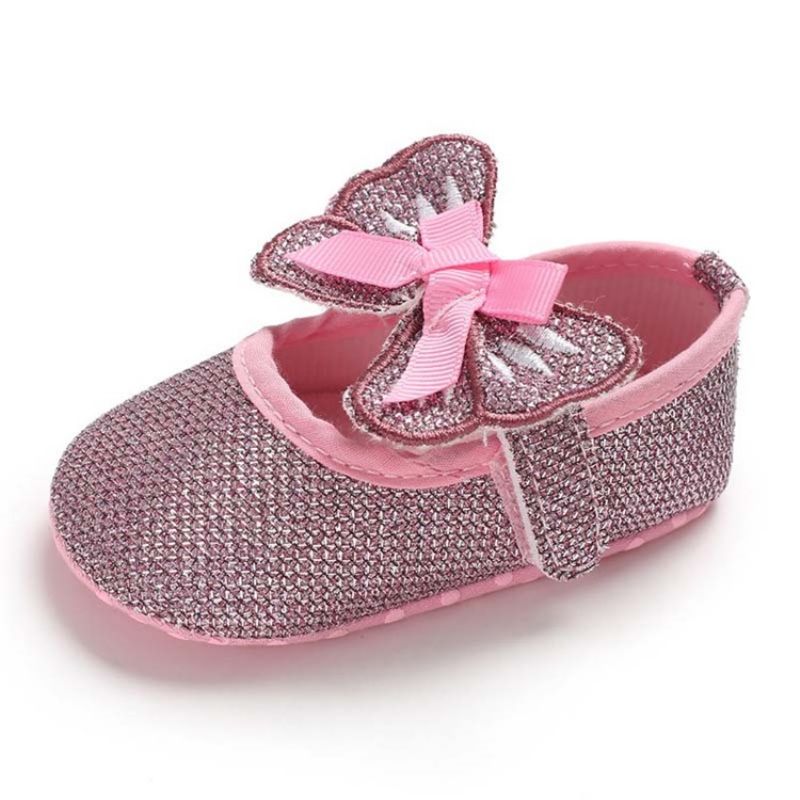 Sequin Bowknot Velcro Taaperon Kengät