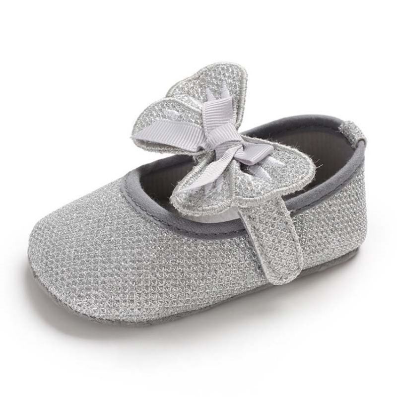 Sequin Bowknot Velcro Taaperon Kengät