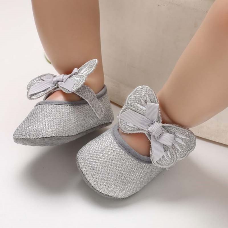 Sequin Bowknot Velcro Taaperon Kengät