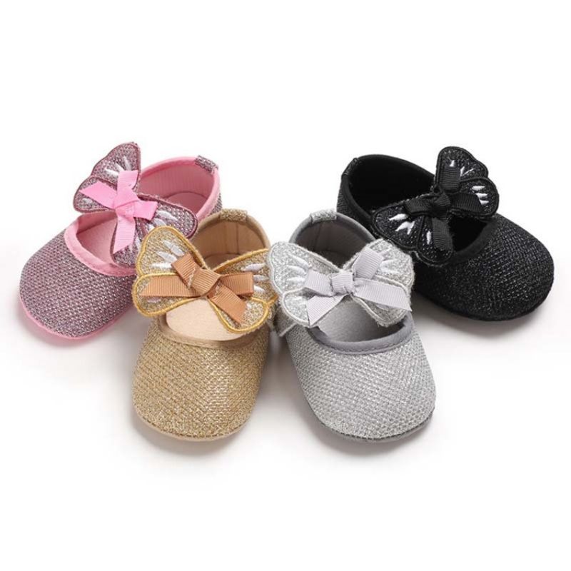 Sequin Bowknot Velcro Taaperon Kengät