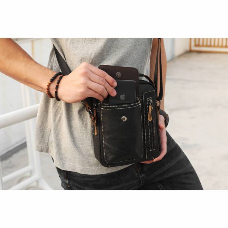 Tavallista Nahkaa European Square Crossbody Laukut