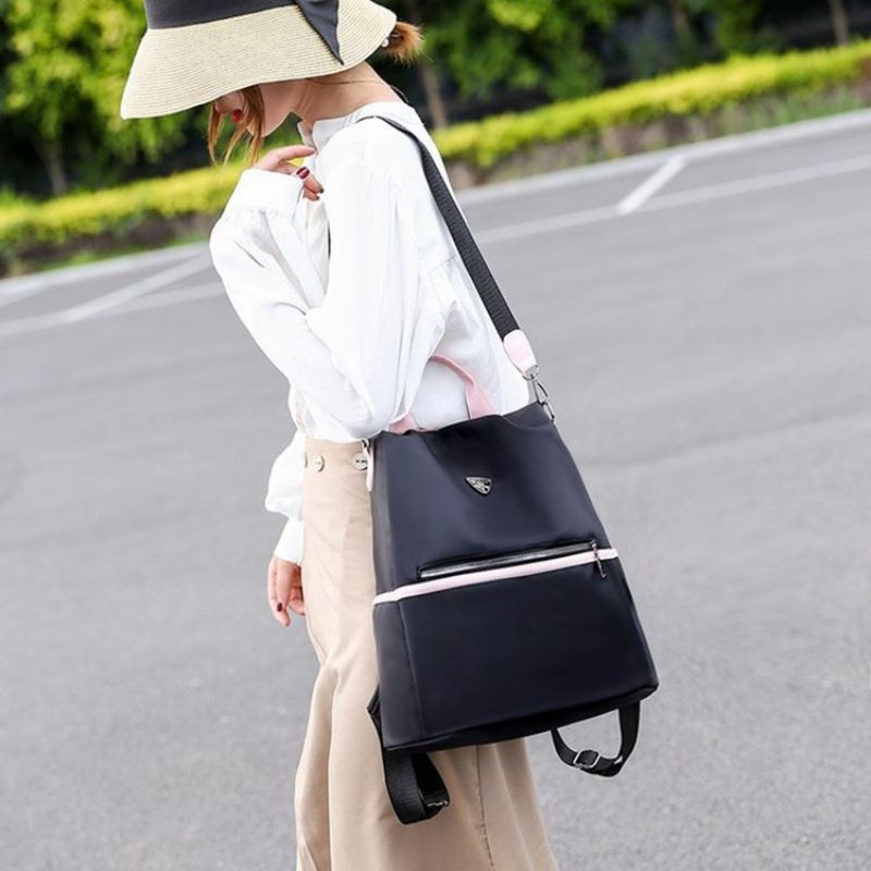 Black Color Block Oxford Reppu