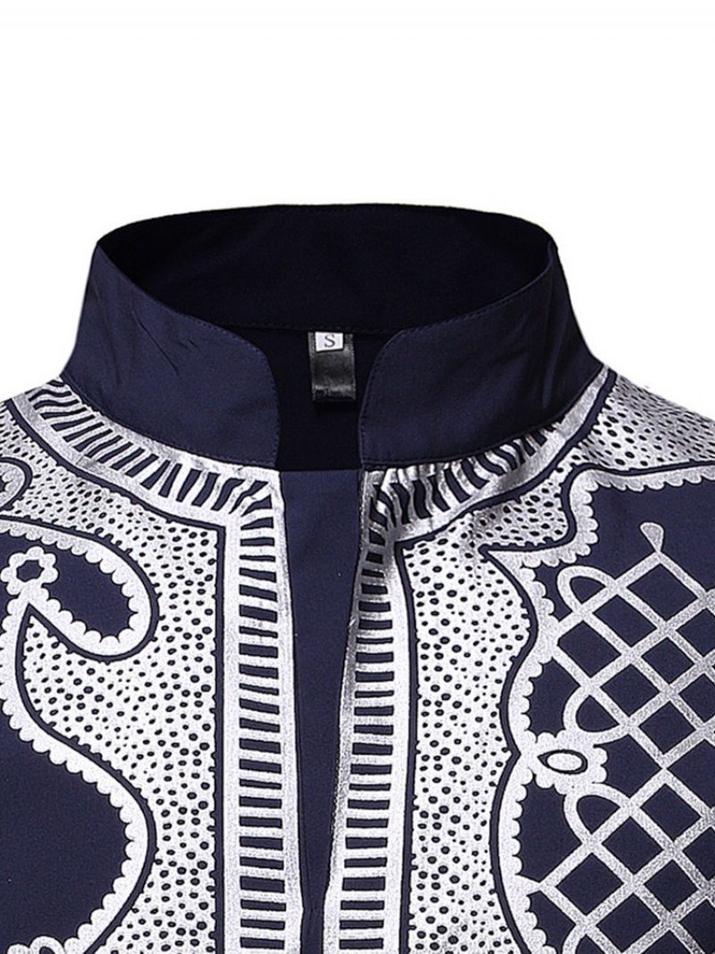 African Muoti Dashiki Casual Print Slim Miesten Paita