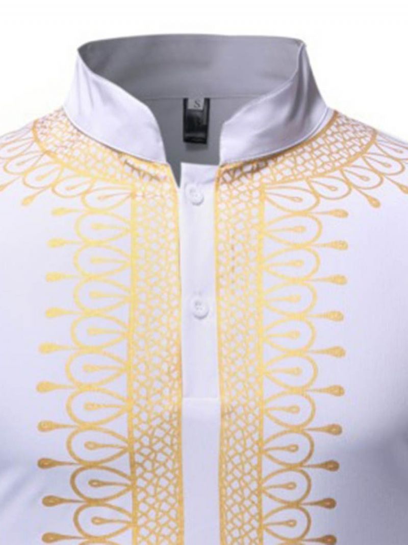 African Muoti Dashiki Stand Collar Miesten Ohut Paita