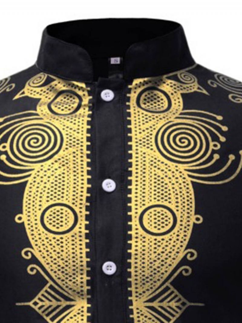 Afrikkalainen Muoti Dashiki Print Löysä Miesten Paita