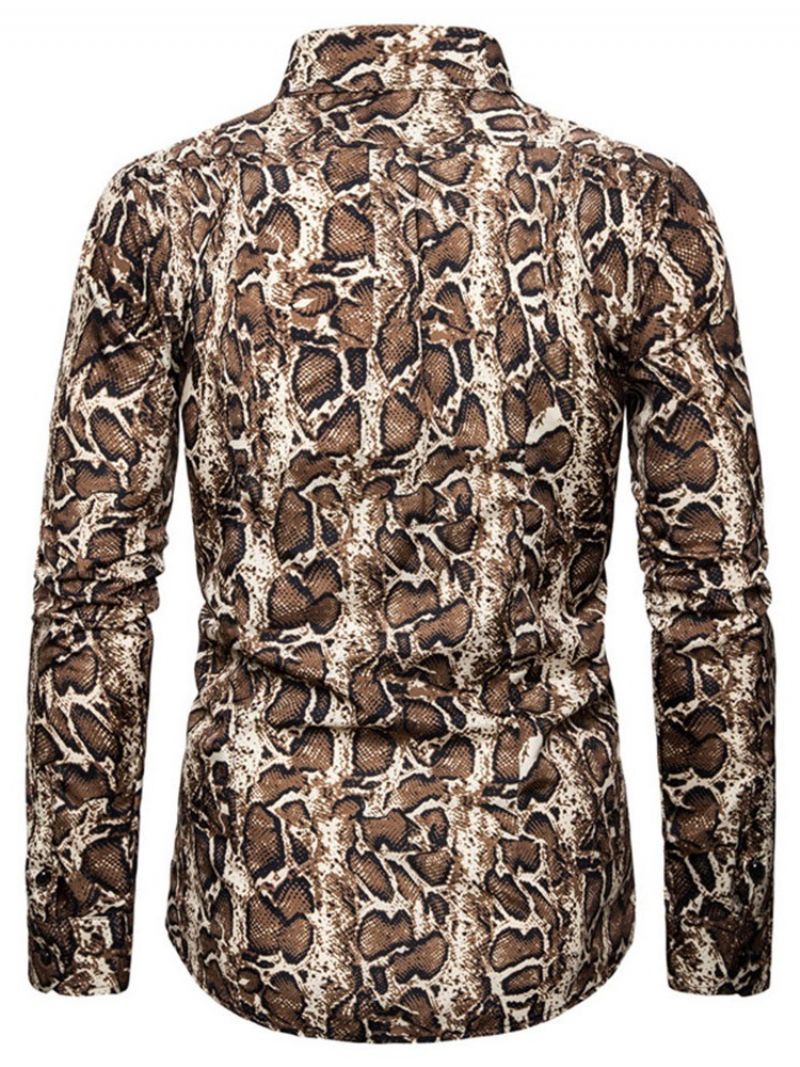 Lapel Casual Print Slim Fall Shirt